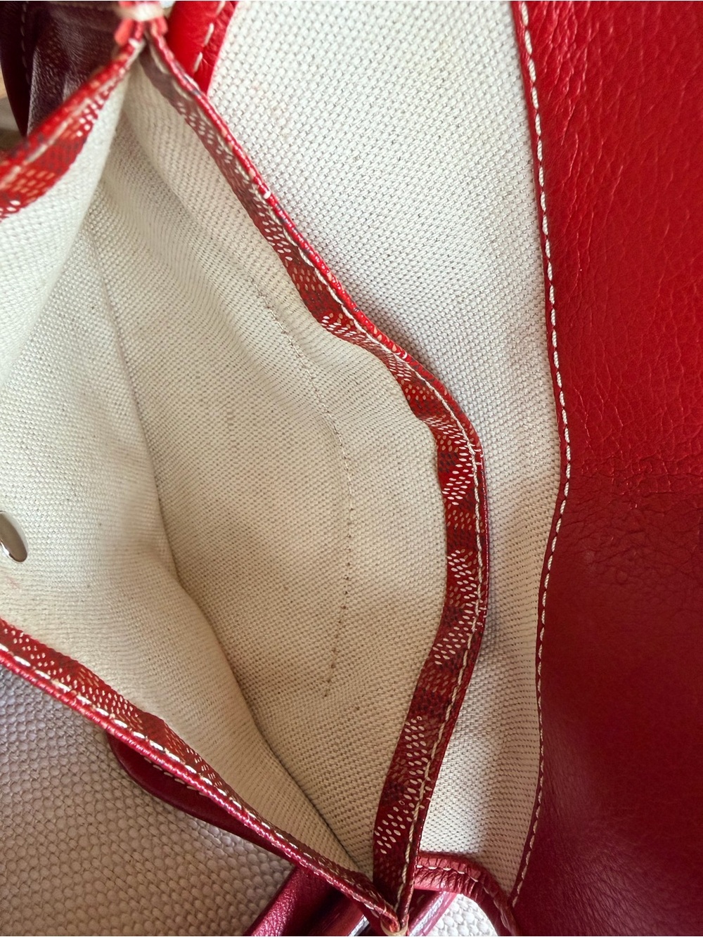 GOYARD Saint Louis PM Red Goyardine Tote Bag + Pouch - Picture 15 of 16